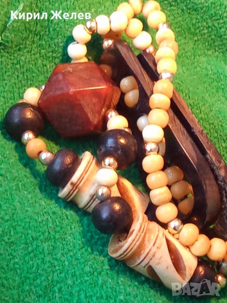 ТУАРЕГСКА ОГЪРЛИЦА от РОГ и КЕХЛИБАР ФАТУРАН РЪЧНА МАЙСТОРСКА СТАРА ИЗРАБОТКА ЕТНО - УКРАШЕНИЕ 16622, снимка 1