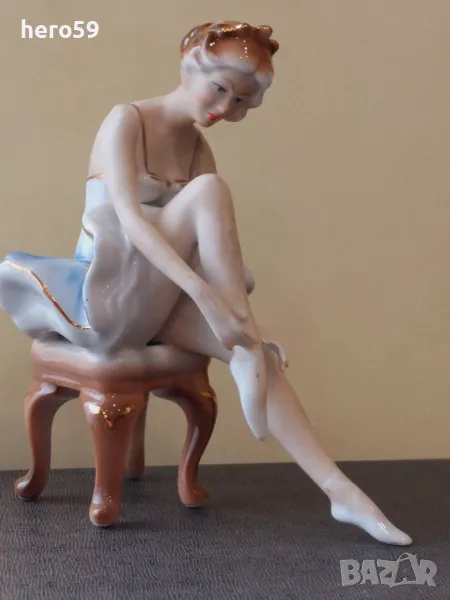 Порцеланова фигура балерина, бискуит-Австрия, снимка 1