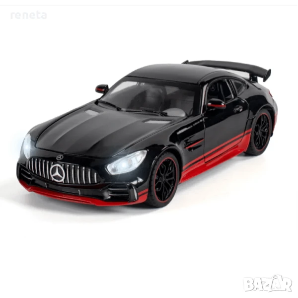 Кола Mercedes, Метална, 1:18 мащаб, Звук и светлина, Без кутия, снимка 1