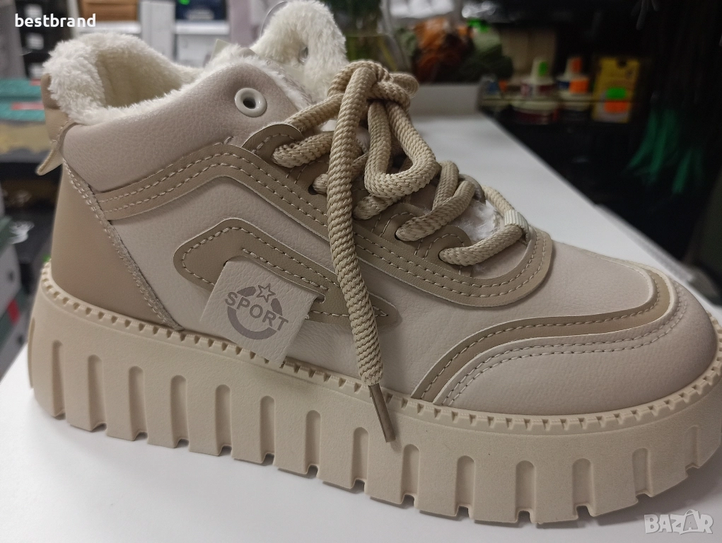 Дамски топли кецове от изкуствена кожа, код 352/45, снимка 1