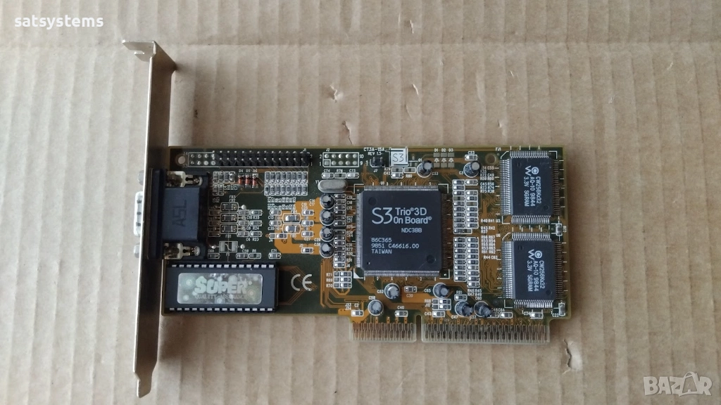 Видео карта S3 Super Trio3D CT3A-15A REV:1.5 4MB AGP, снимка 1