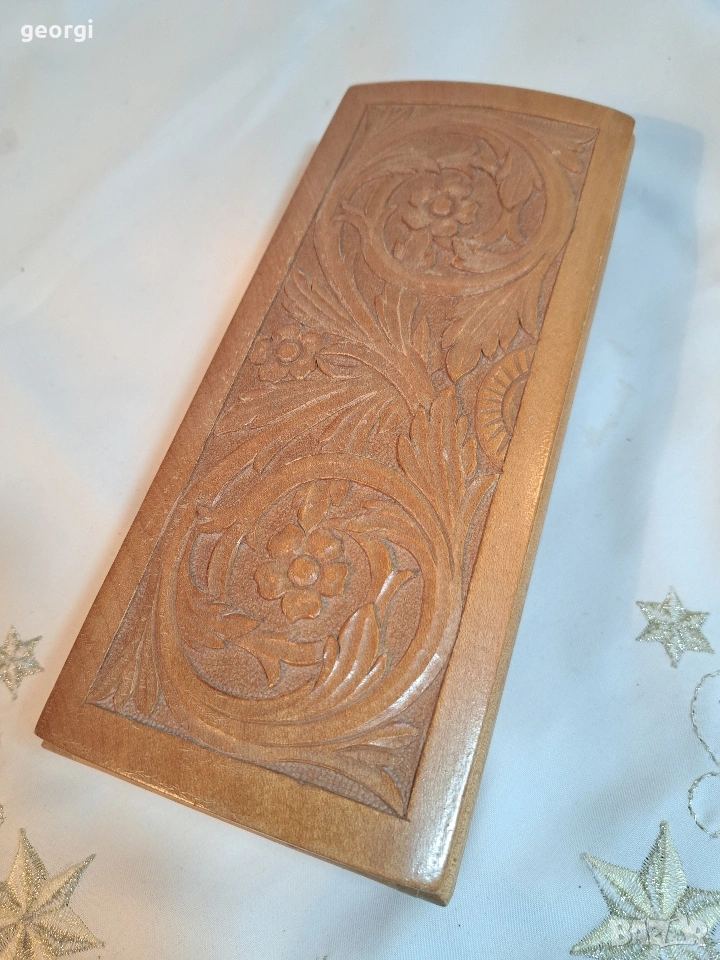 дървена кутия за бижута дърворезба 32/5, снимка 1