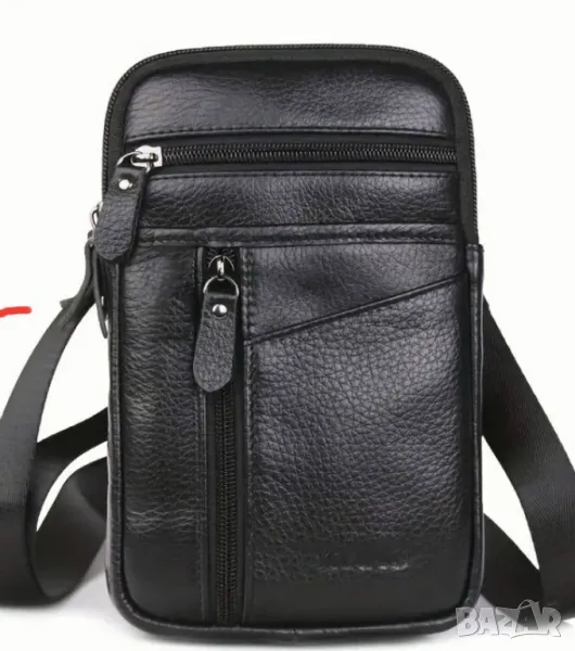 Чантичка , черна от естествена кожа , снимка 1