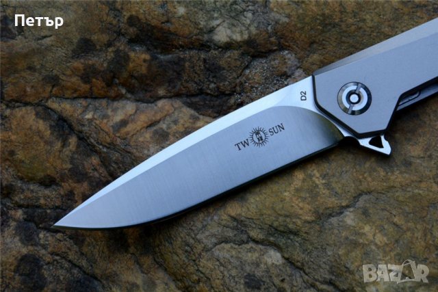 Twosun TS-21 - титан и стомана D2 , снимка 6 - Ножове - 38648287