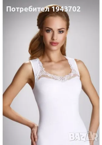 Памучен потник в бял цвят Porta