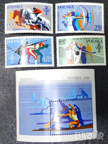 Полша, 1980 г. - лот от марки на тема коне, история, космос, личности, гъби, кораби, билки и др., снимка 2 - Филателия - 53298803