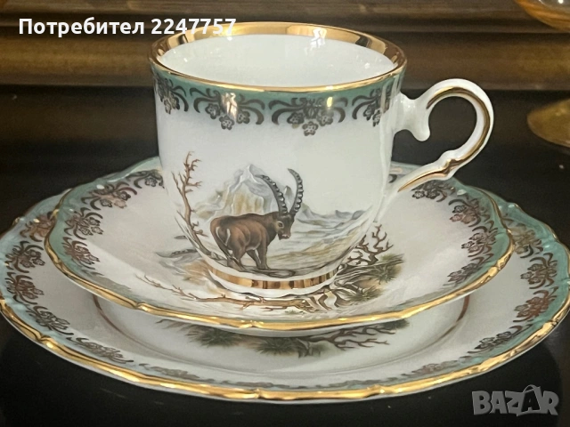 Троен сет порцелан с Ловен мотив