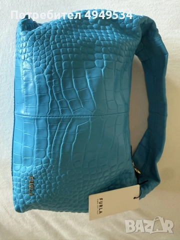 Furla синя чанта (чисто нова), снимка 4 - Чанти - 56075133