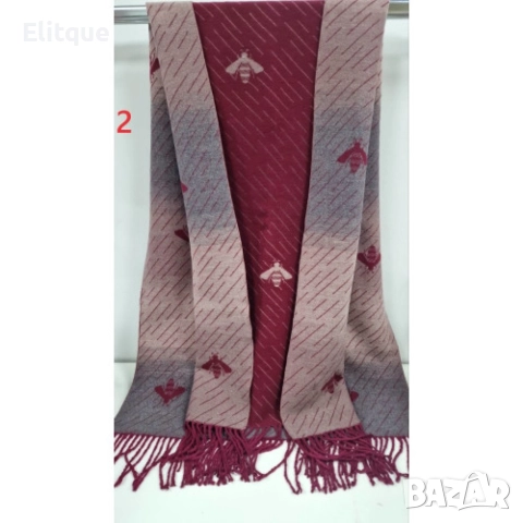 Кашмирен шал на пчели уникален дизайн две лица, снимка 7 - Шалове - 52896291