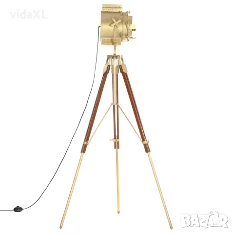 vidaXL Подова лампа тринога, масивно мангово дърво, 193 см, снимка 3 - Лампиони - 56146527