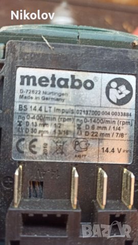 Винтоверт на батерия metabo BS 14.4 LT, снимка 3 - Други инструменти - 39104602