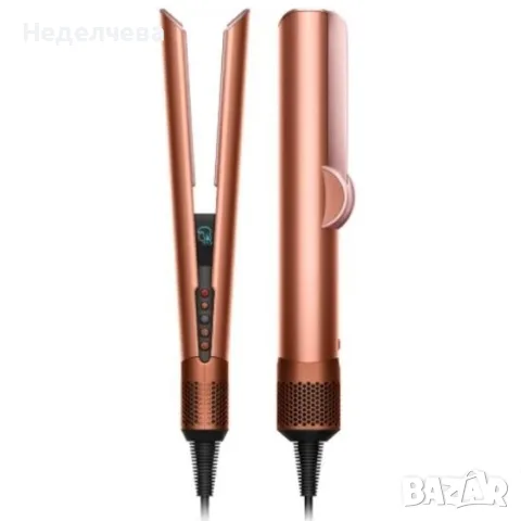 иновативният уред за коса Dyson HT01 Airstrait в цвят Amber Silk/Pink , снимка 2 - Преси за коса - 55961976