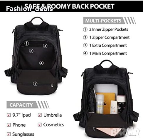 Нова Раница от изкуствена кожа за Жени  Работа Училище, снимка 4 - Раници - 41757867