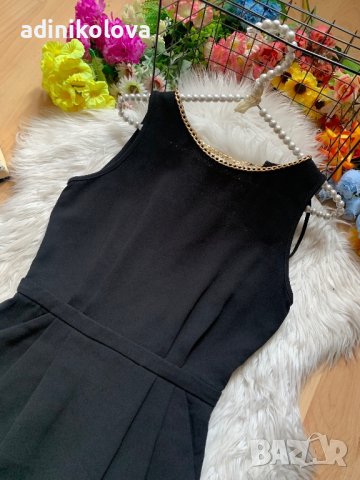 Черна рокля с верижка Манго, снимка 2 - Рокли - 42101071