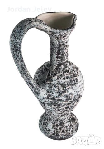 Лава ваза/кана, Франция – Marius Giuge, Vallauris, 1960-1970г., снимка 4 - Вази - 50558813