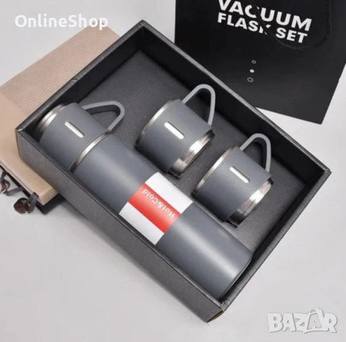 Комплект термос, 500 мл, 3 чаши с дръжка, топлоизолатор, снимка 10 - Чаши - 53698693