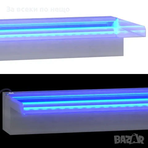 Преливник за водопад с RGB LED, неръждаема стомана, 45 см Код P325, снимка 5 - Градински мебели, декорация  - 49789174