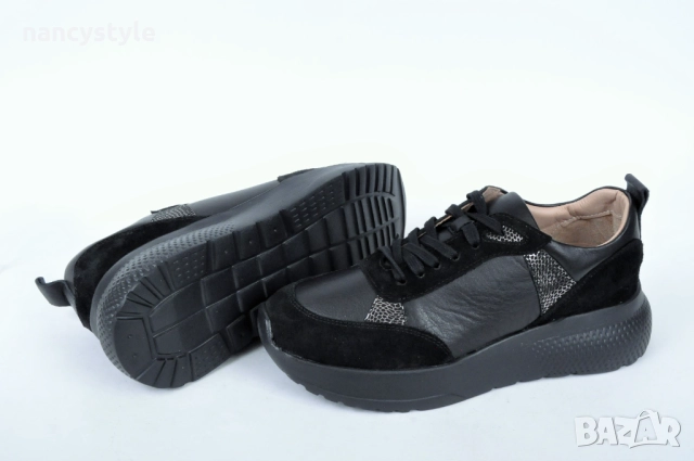 НОВО! Дамски маратонки велур и кожа - Два цвята, снимка 8 - Маратонки - 51688400