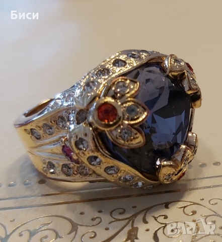 Versace-златен стар пръстен с естествени камъни, снимка 9 - Пръстени - 36039975