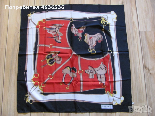 Винтидж Дамски шал MARC LAURY PARIS , 76х76см.