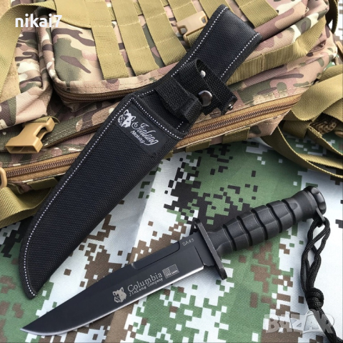 Тактически нож Columbia BLACK TACTICAL за самозащита лов 30,5см, снимка 5 - Ловно оръжие - 44809760