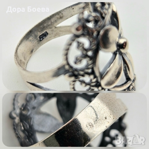Сребърен пръстен: "Флоренция", снимка 5 - Пръстени - 52455621