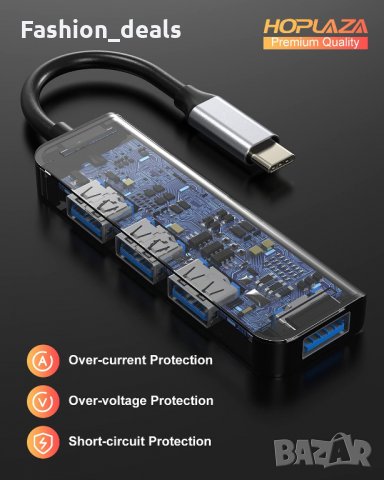  Нов Хъб с 4 порта USB 2.0 за компютър / лаптоп Адаптер концентратор, снимка 7 - Други - 33778958