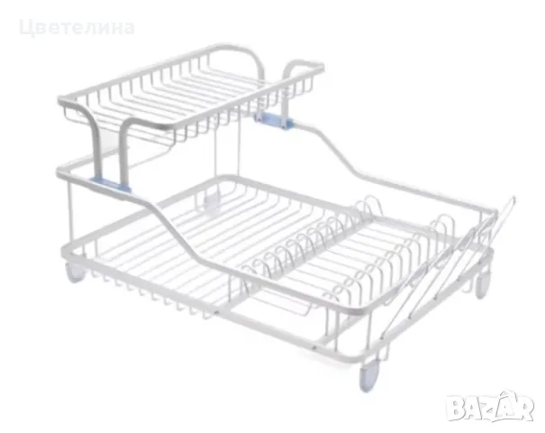 Сушилник за съдове с 2 нива и включена тава, снимка 4 - Други - 47338588