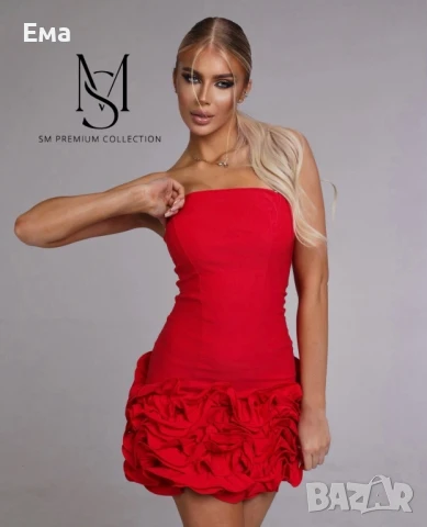 Дамска къса червена рокля подходяща за официални поводи