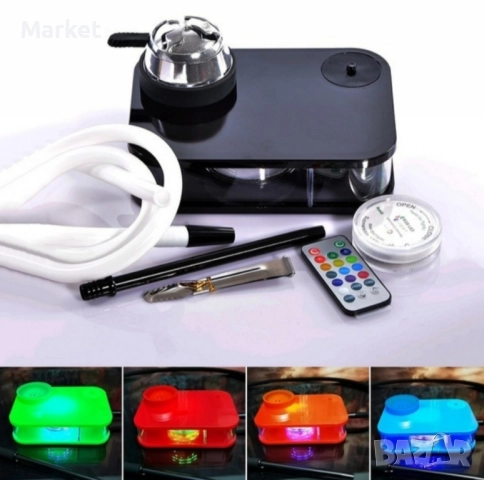 Акрилен уред Наргиле с дистанционно управление LED кутия