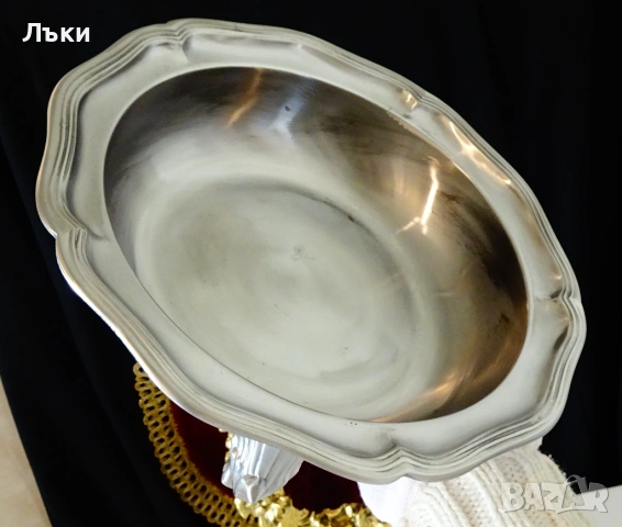 Викторианска калаена фруктиера,съд за сервиране 1.2 кг., снимка 5 - Антикварни и старинни предмети - 53650330