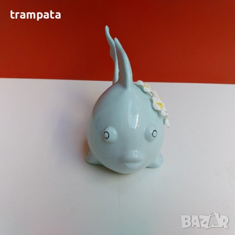 НАЙ ДОБРАТА ОФЕРТА Порцеланова фигура риба с цветя , снимка 3 - Декорация за дома - 53066318
