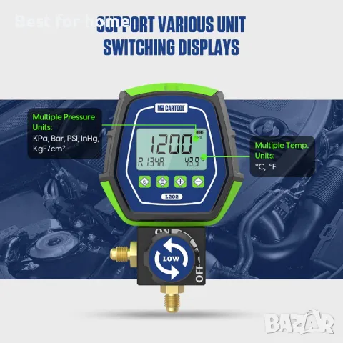 Дигитален манометър за климатик Mrcartool L202, снимка 5 - Други инструменти - 49649024