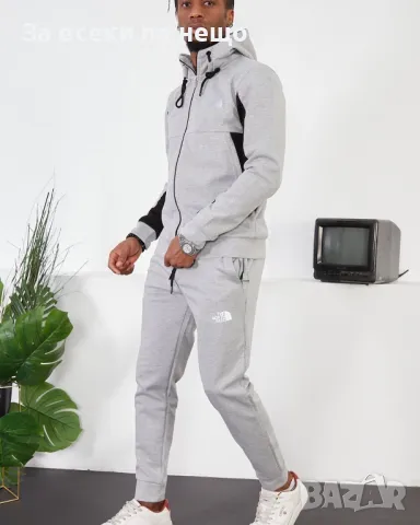 Мъжки сив спортен комплект The North Face, снимка 3 - Спортни дрехи, екипи - 48230744