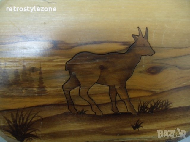 № 6629 старо дървена пано / картина   - размер 20 / 14,5 см , снимка 3 - Други ценни предмети - 38618579