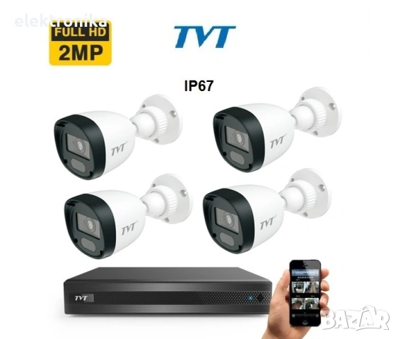 Full-HD комплект за видеонаблюдение TVT Висококачествена картина