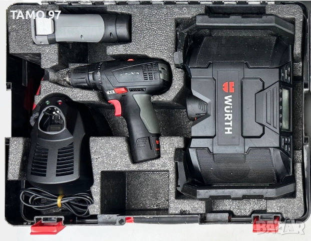 Wurth акумулаторен сет 2броя винтоверт, фенер, радио, зеге, циркуляр 10.8V, снимка 4 - Други инструменти - 52897746