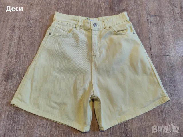 дънкови панталонки с висока талия, снимка 1