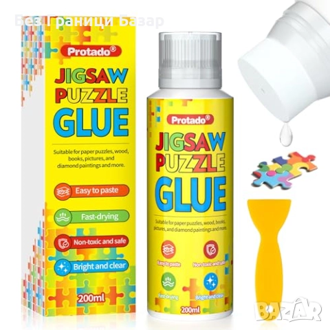 Ново Прозрачно лепило за пъзели 200мл с гъбичка – бързосъхнещ лак