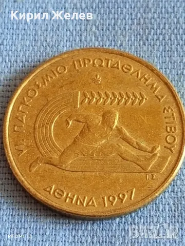 Монета 100 драхми 1997г. Гърция VI световно първенство по лека атлетика Атина 37046, снимка 4 - Нумизматика и бонистика - 49986423