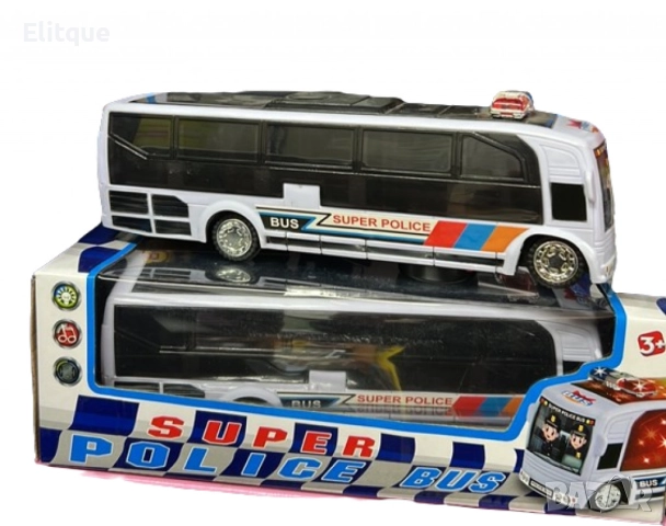 Полицейски автобус със светлини и звук, снимка 4 - Коли, камиони, мотори, писти - 52745137