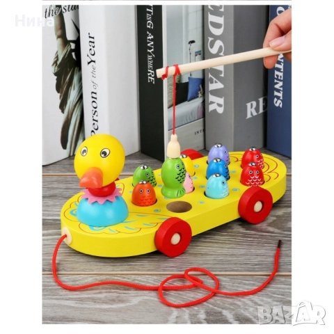 Магнитна играчка за игра с дърпане - Пате и рибки, снимка 2 - Образователни игри - 51715763