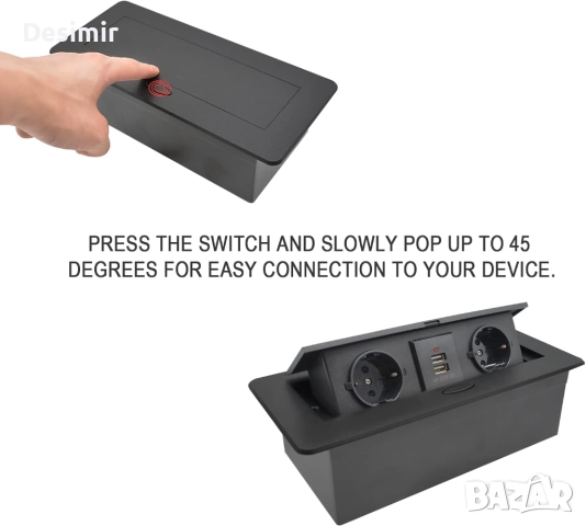 Вграден прибиращ се контакт CHENGPI – 2x220V + 2xUSB, снимка 5 - Друга електроника - 52854578