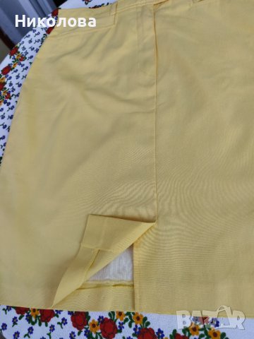 Класическа,права,жълта пола., снимка 4 - Поли - 41226712