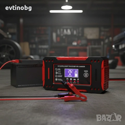 Интелигентно зарядно за акумулатор с дисплей 12V 6A импулсно, снимка 2 - Аксесоари и консумативи - 53783383