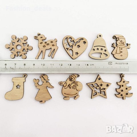 Нов комплект Дървена украса Висулки за Направи си сам занаяти Декорация Изкуство, снимка 2 - Други - 39347549