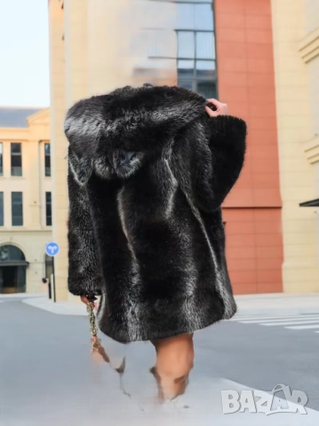 Елегантно женско палто от изкуствена кожа , снимка 3 - Палта, манта - 52788105