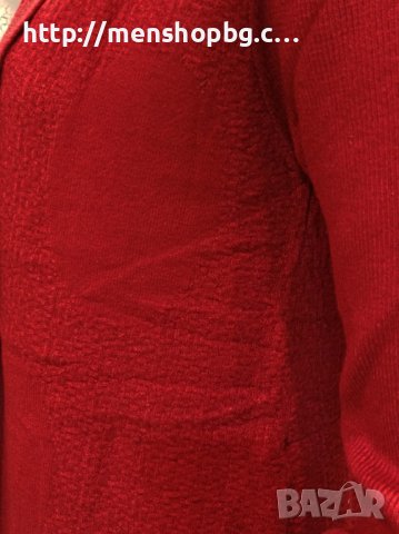 Дълга жилетка с кашмир - червена, снимка 3 - Жилетки - 41856096