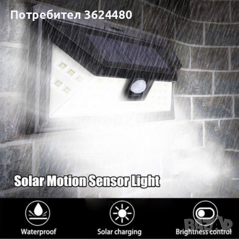 Мощна соларна индукционна лампа с 32 диода, снимка 2 - Лед осветление - 39955134