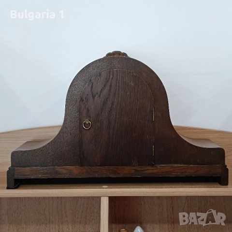 Немски настолен/каминен механичен часовник с махало Foreign Шварцвалд , снимка 5 - Антикварни и старинни предмети - 51897282